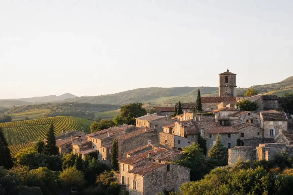 Village pittoresque autour de Carcassonne, un des plus beaux villages de l'Aude.