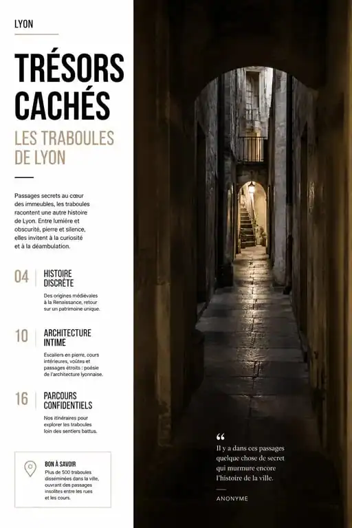 Traboule secrète dans le vieux Lyon, un lieu insolite à découvrir pour explorer le Lyon secret.
