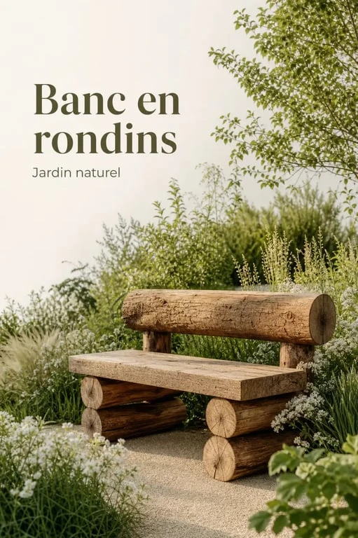 Banc de jardin fabriqué avec des rondins de bois pour aménager son extérieur