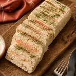 Entrees froides : terrine marine de deux poissons, rubans de saumon et aneth
