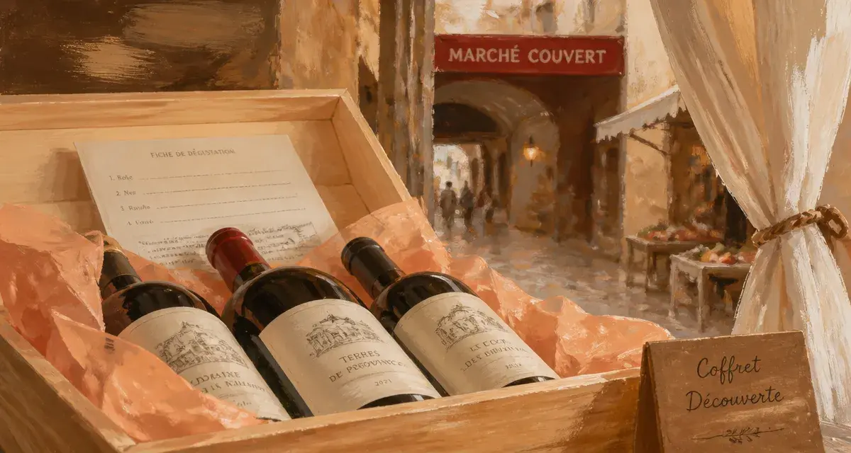 Les passionne du vin : coffret découverte de vin sur table