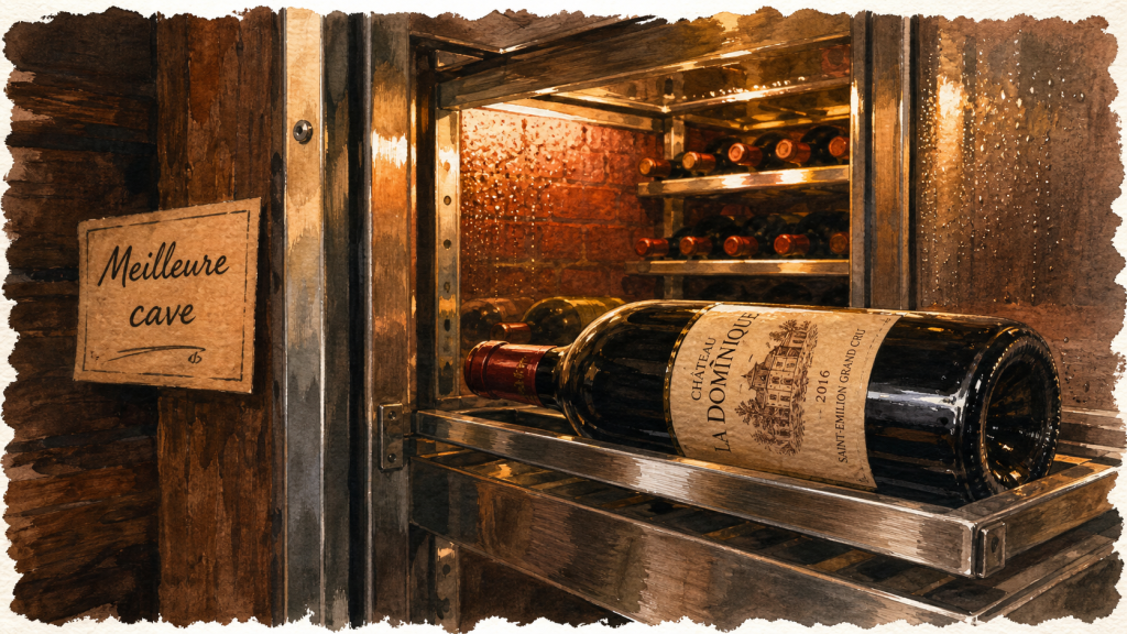 Meilleur cave à vin de vieillissement : intérieur en métal brossé