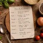 Menu famille semaine : 7 jours repas équilibrés sur table