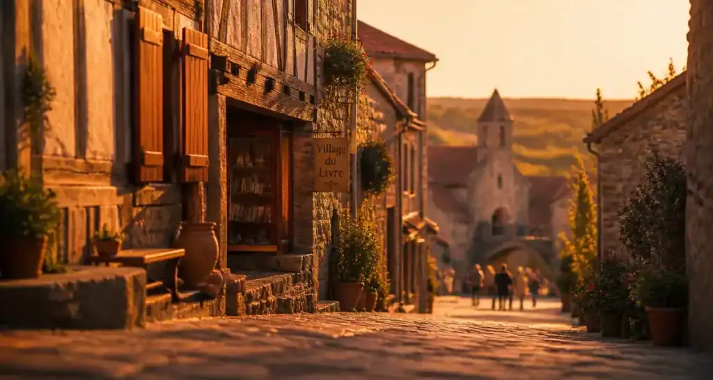 Plus beaux villages autour de Carcassonne : ruelle médiévale au golden hour