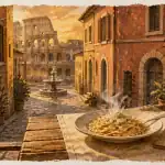 Plus belle ville d italie : Rome, ruelles et Colisée au coucher du soleil