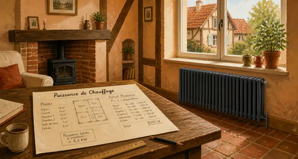 quelle puissance radiateur par m2 dans séjour ancien