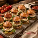 Recette mini burger apéro : mini burgers maison dorés, pains briochés et garnitures