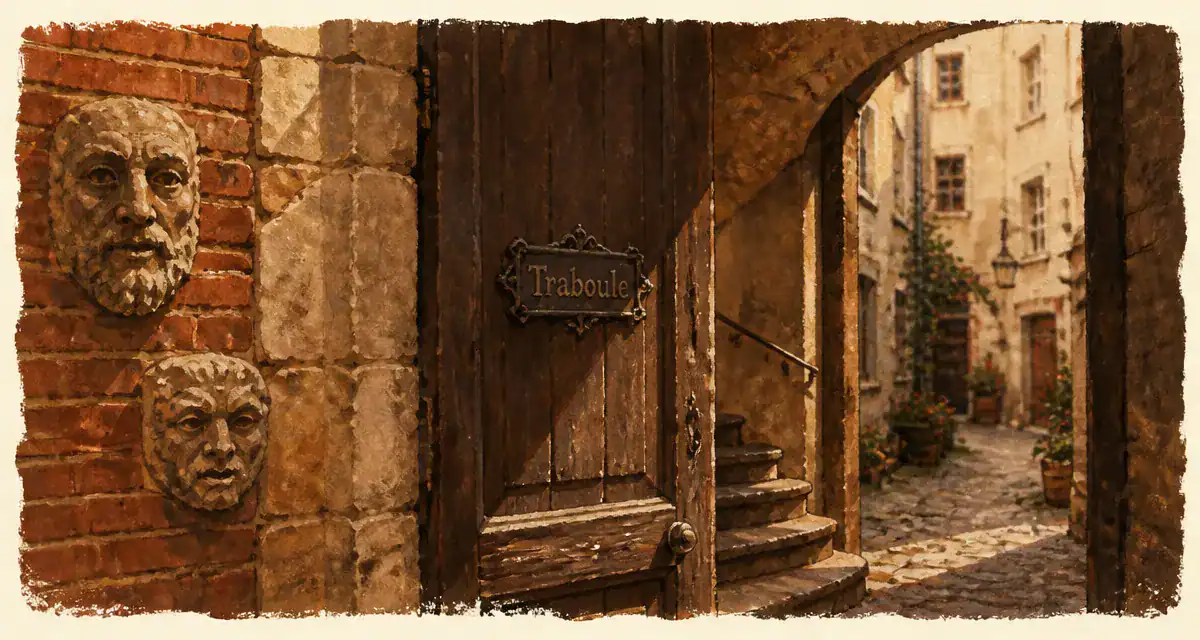 Secret lyon : traboule du Vieux Lyon, ruelle pavée et porte cochère