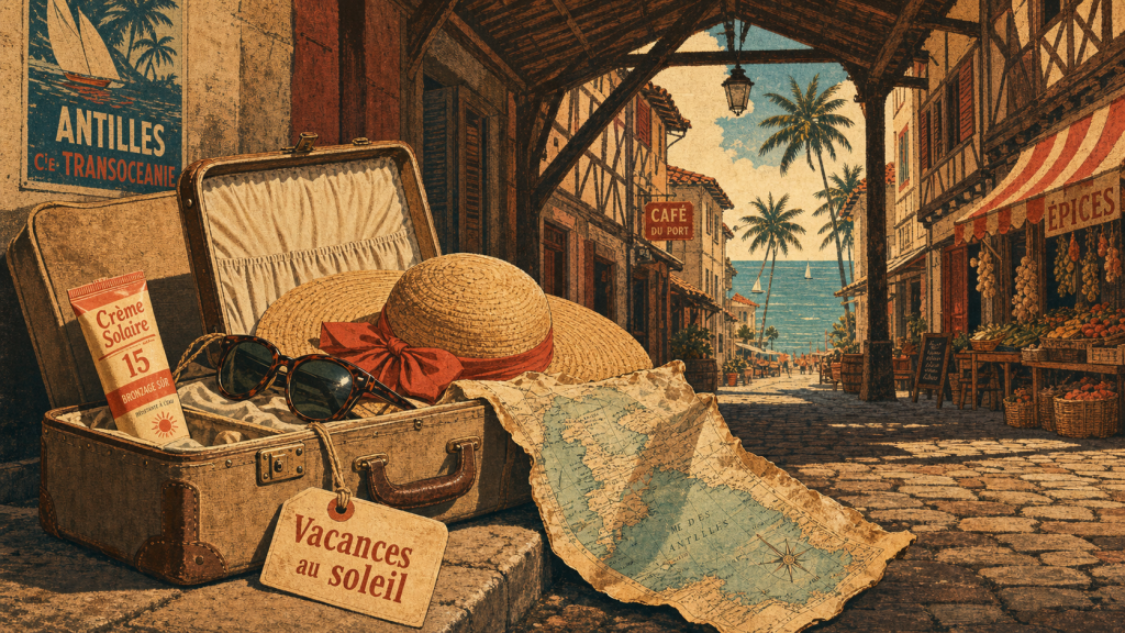 Vacance au soleil : valise et carte pour choisir sa destination