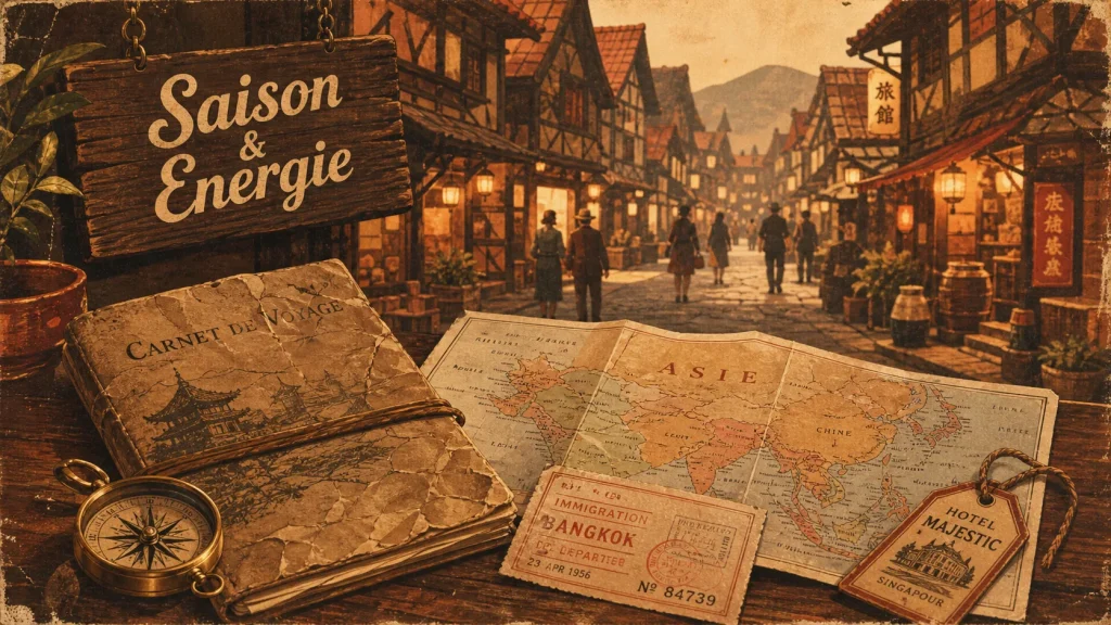 Destination Asie : saison et énergie, marché vintage