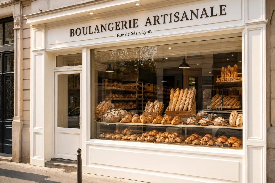 Boulangerie Malatier rue de Sèze Lyon 6, devanture artisanale et produits frais