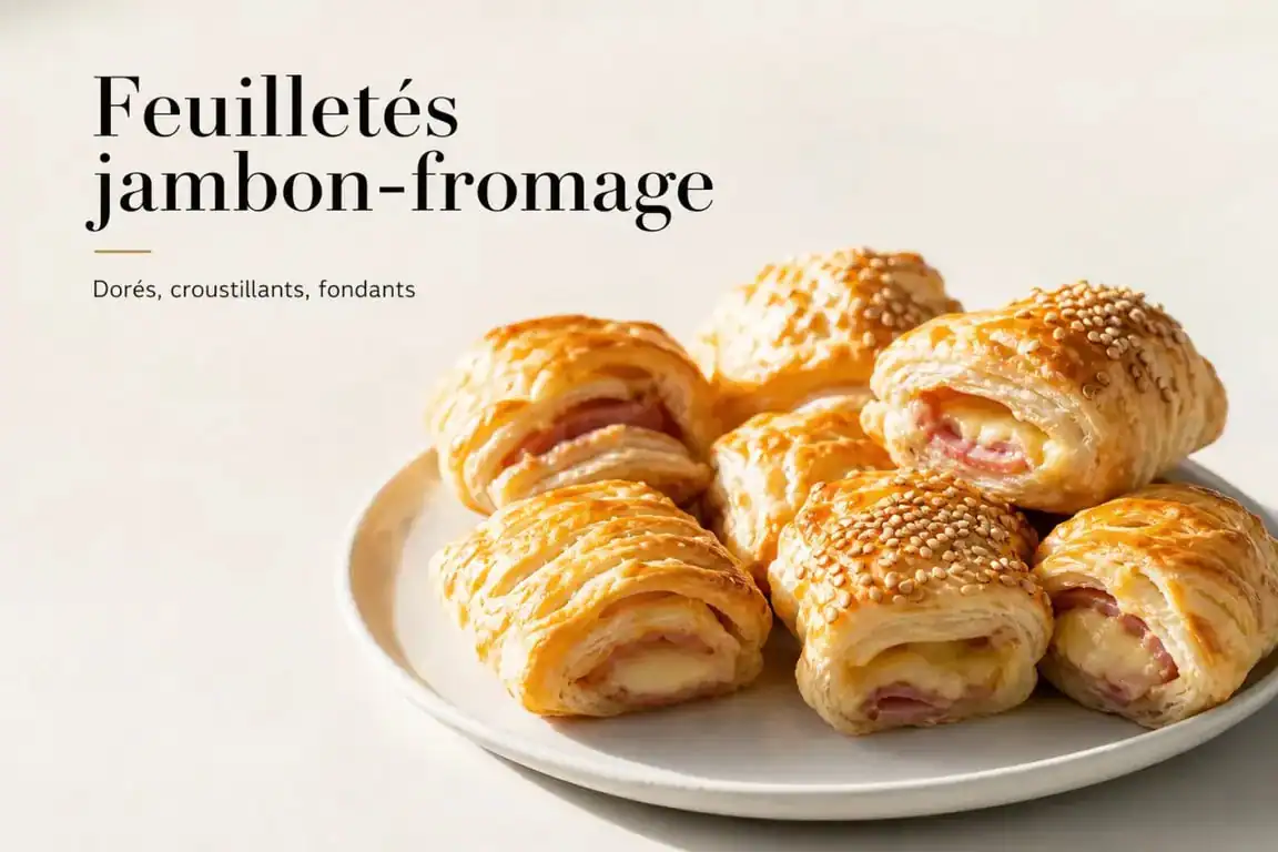 Recette feuilleté salé doré et croustillant, servi sur une assiette élégante