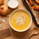Recette courge jaune : velouté onctueux au four