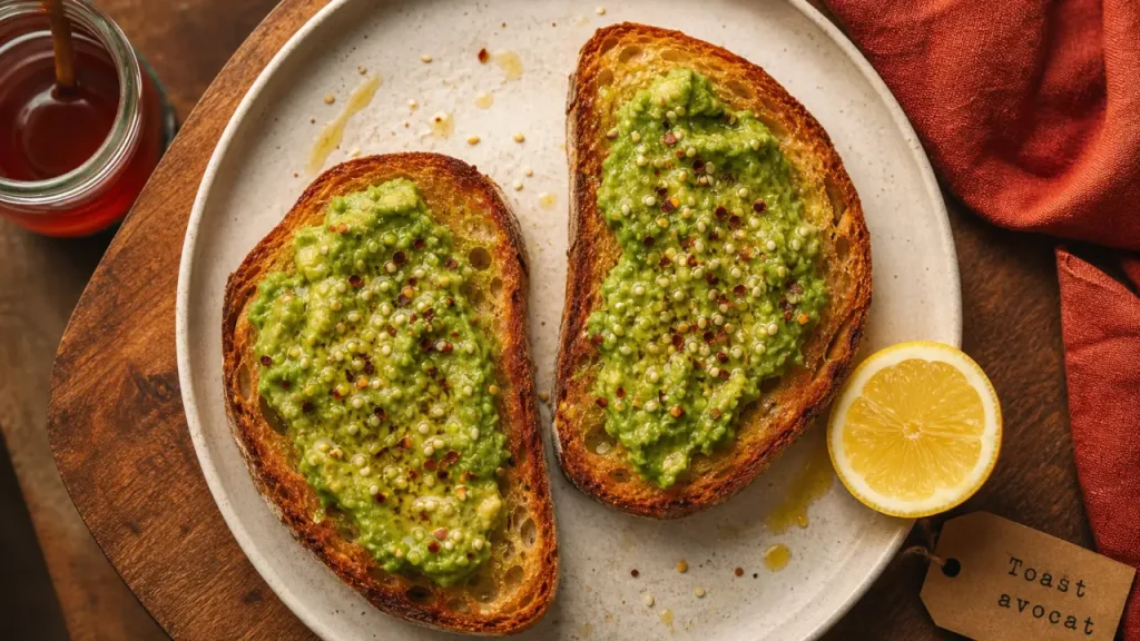 Recettes toast avocat : toast à l’avocat et citron, sésame et piment