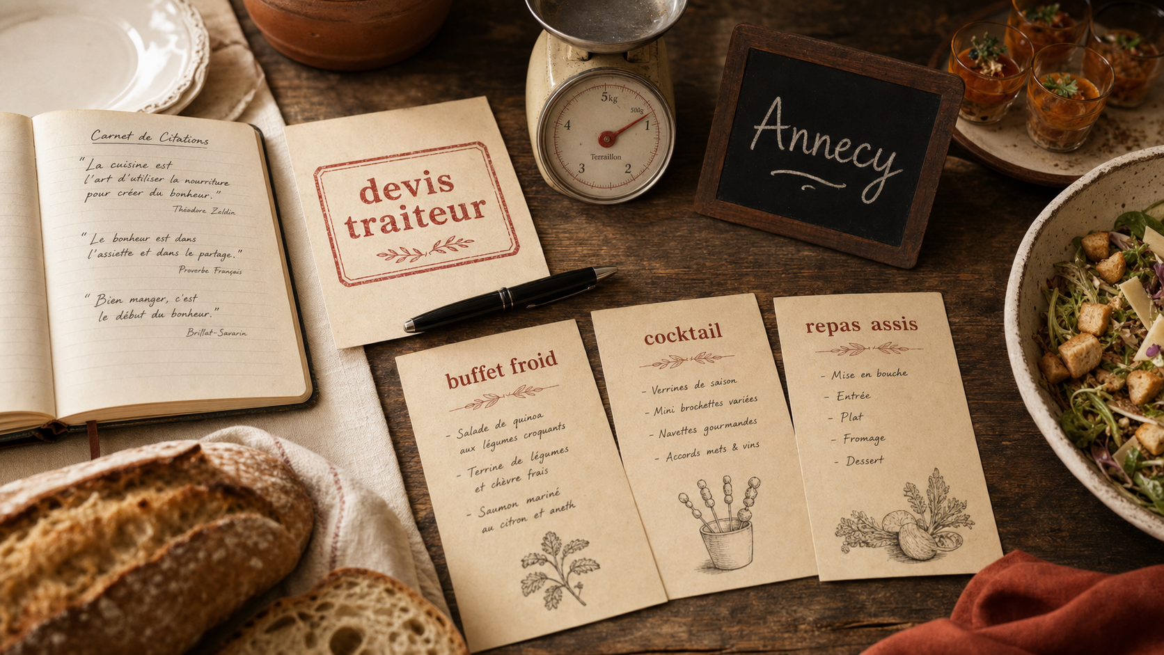 Traiteur annecy : buffet, cocktail et repas assis pour vos événements