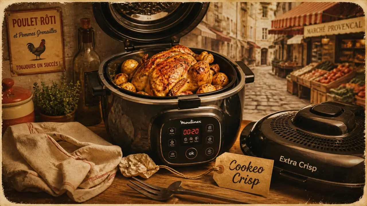 Cookeo crisp recette poulet rôti extra crisp, légumes dorés