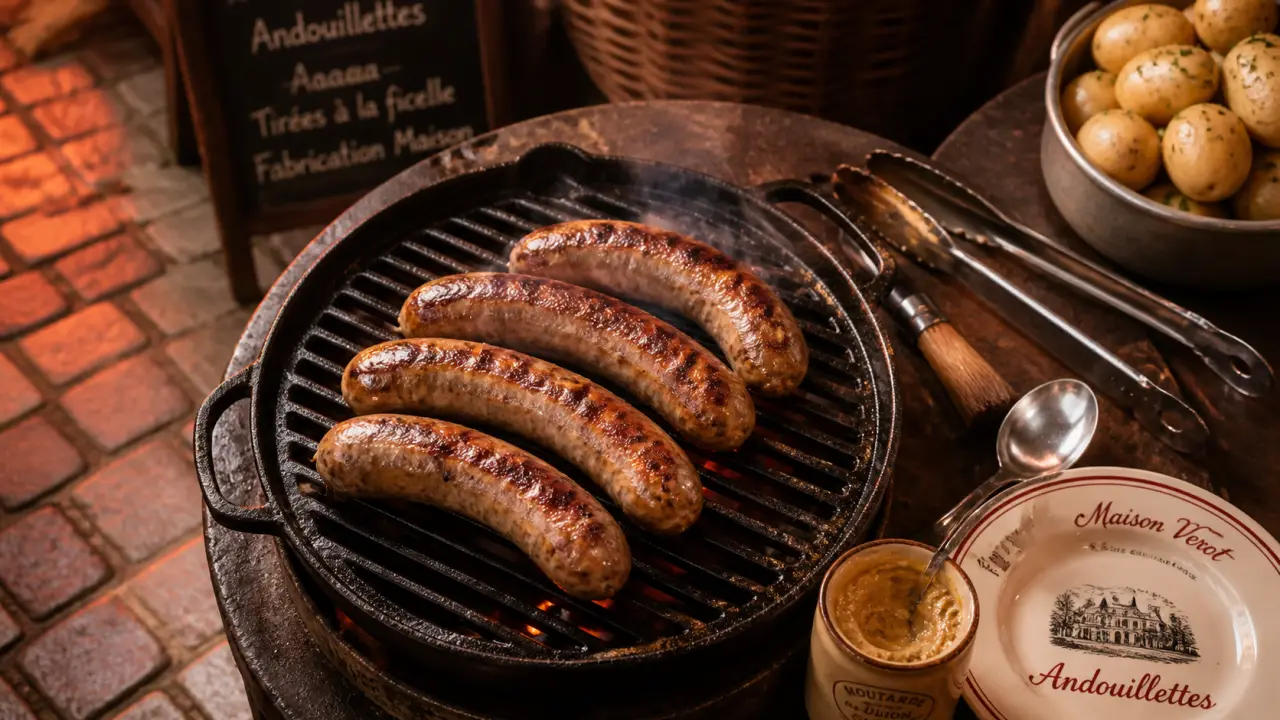 Cuisson andouille barbecue : andouillettes dorées avec piqûres fines