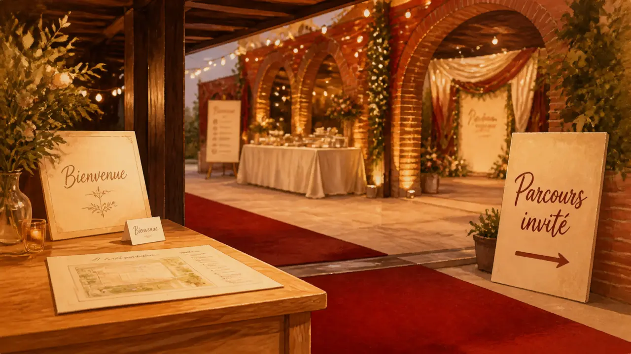 Decoration evenementiel : accueil, buffet et photocall pour un événement