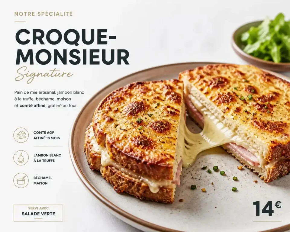Recette croque monsieur Cyril Lignac, un sandwich chaud croustillant et fondant