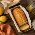 Gâteau au citron sans oeuf moelleux avec glaçage au citron, photo