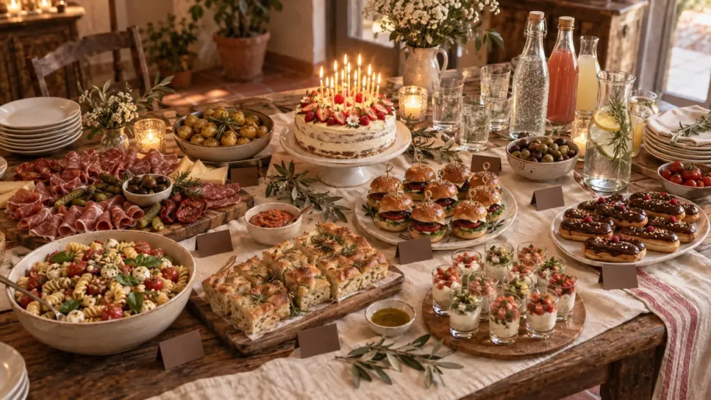 Buffet anniversaire : 5 à 6 bouchées salées par personne pour régaler vos invités sans surplus