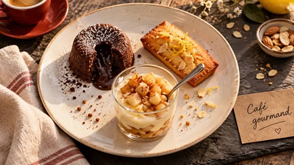 Café gourmand maison : 3 bouchées pour finir le repas avec variété