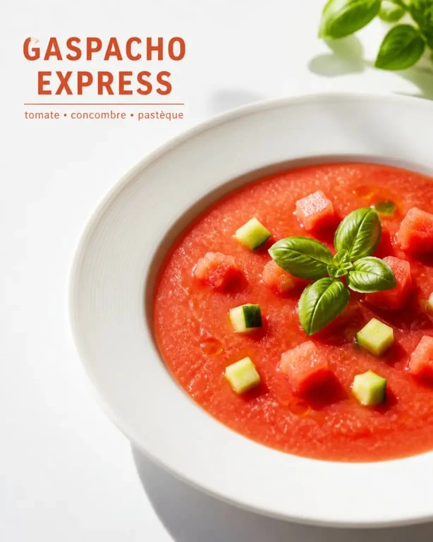 Gaspacho express parmi des plats sans cuisson d’été