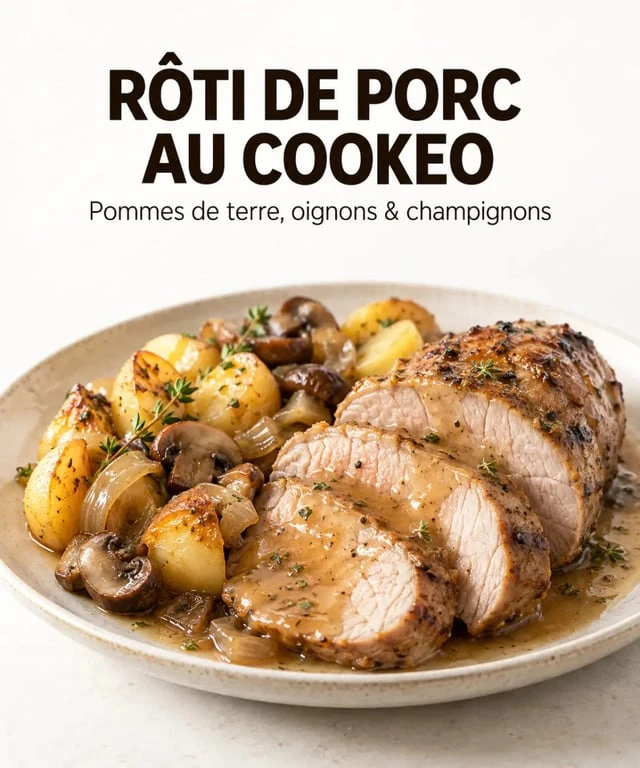 Rôti de porc Cookeo simple avec pommes de terre et sauce au bouillon