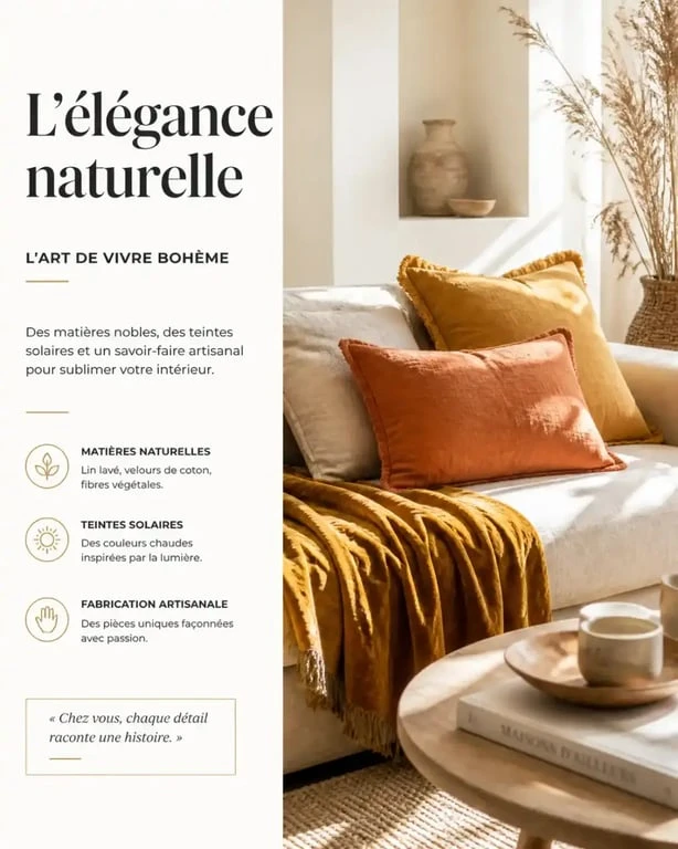 Ambiance décoration bohème-chic avec produits Maison de Vacances catalogue