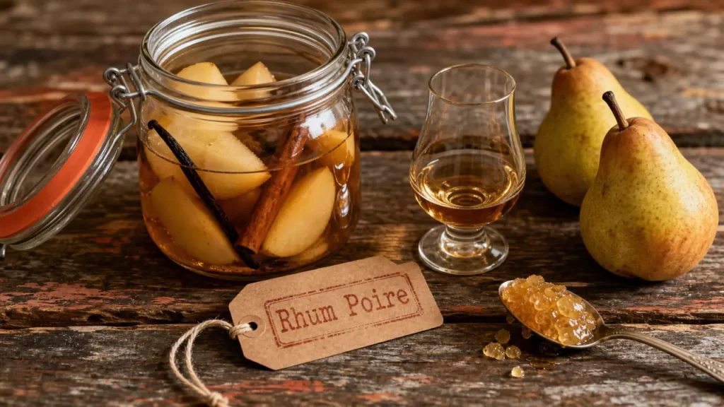Rhum poire maison : poire Williams, 4 mois de macération et erreurs à éviter