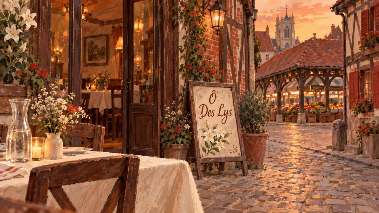 Restaurant o des lys troyes, devanture en ruelle et cuisine maison
